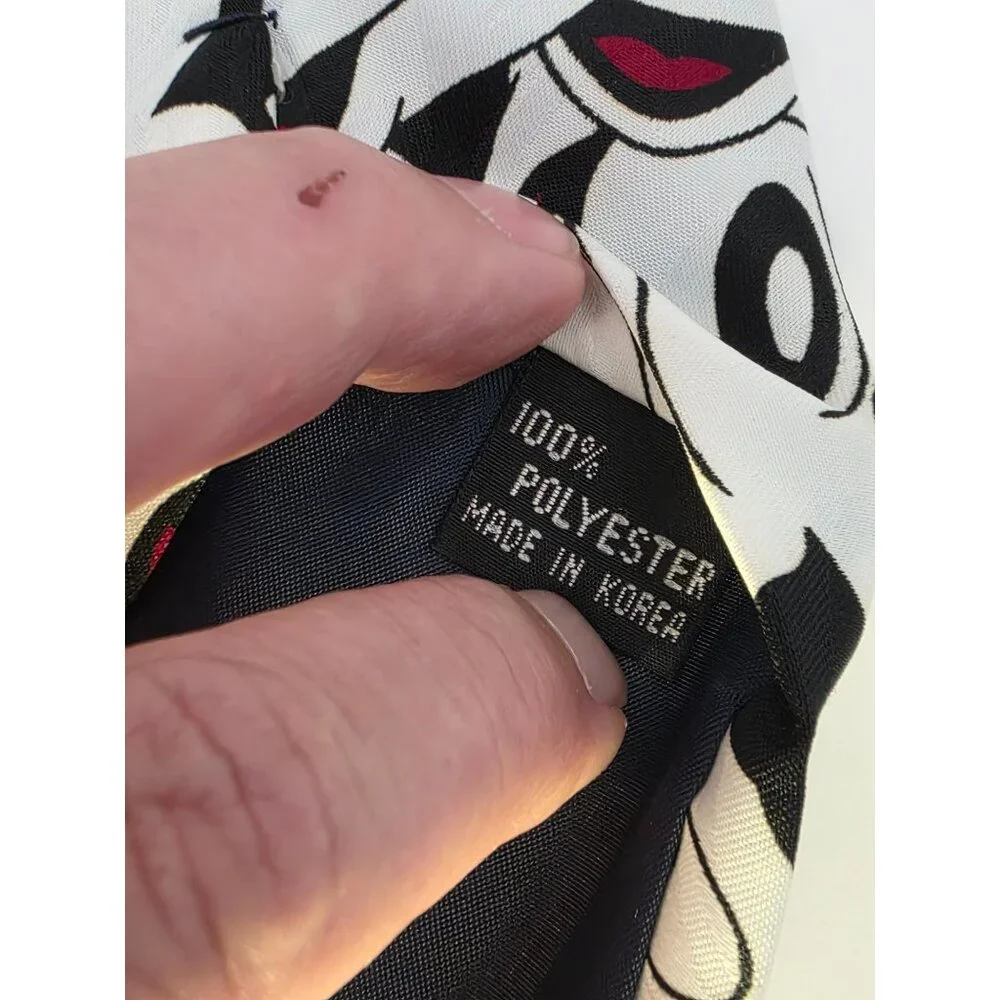 Disney Mickey Mouse Neck Tie By Balancine Inc 100% Polyester Black & White Carto